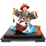 日本人形【お祭り】　カラスケース付き　五月人形